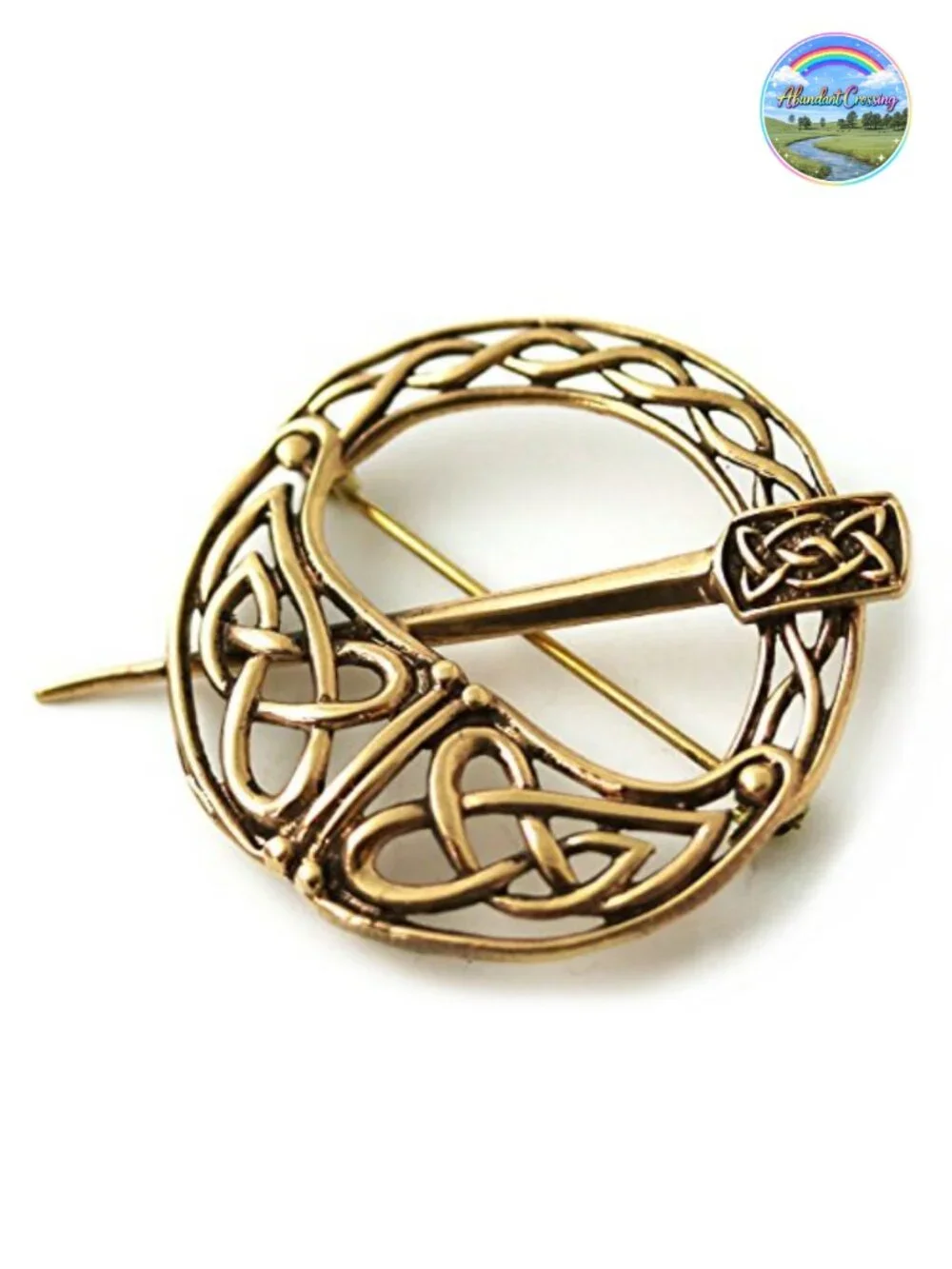 Celtic Knot Bronze Brooch Pin Filigree Celtic Cloak Shawl Scarf Fastener Jewelry